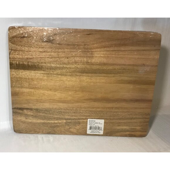 Acacia Wood Cheese Board Charcuterie Board 3 Stainless Steel Knives Gold Tone - Picture 9 of 9